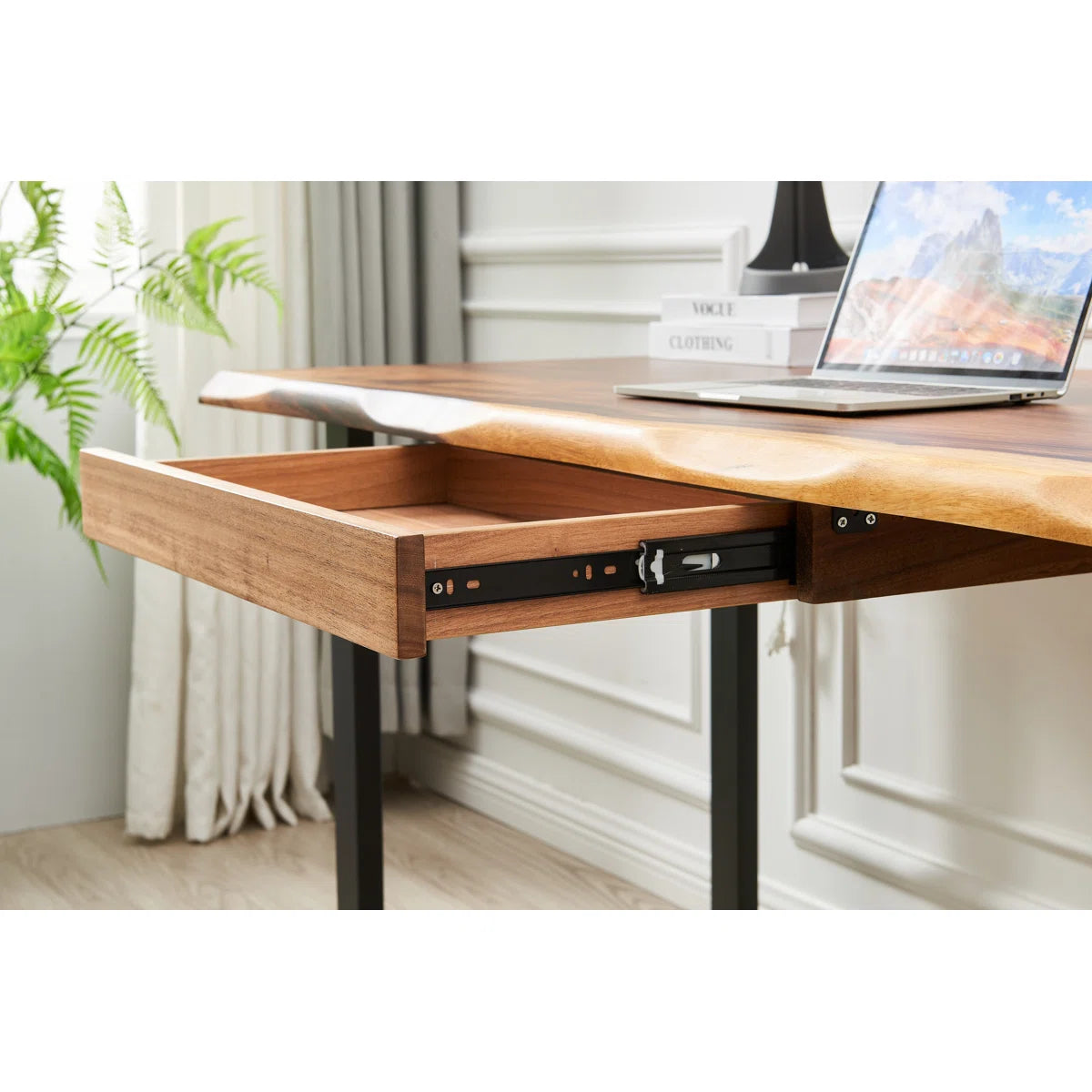 Furnishiaa Handcrafted Live-Edge Office Desk