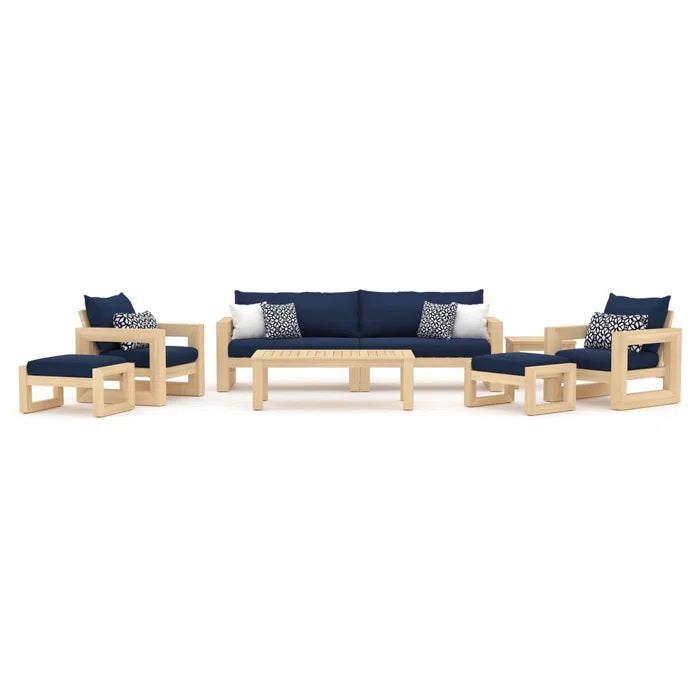 Furnishiaa 8-Piece Outdoor Sofa Seating Group – Solid Sheesham Wood Frame