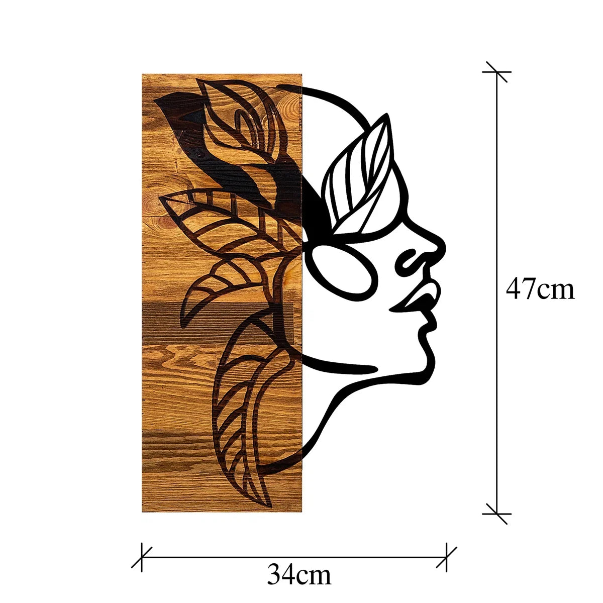 Furnishiaa Solid Sheesham Wood & Metal Decorative Wall Art