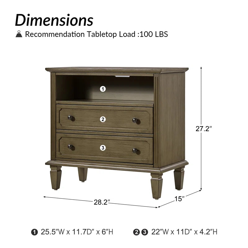 2-Piece Solid Sheesham Wood Nightstand Set with Charging Station – Furnishiaa