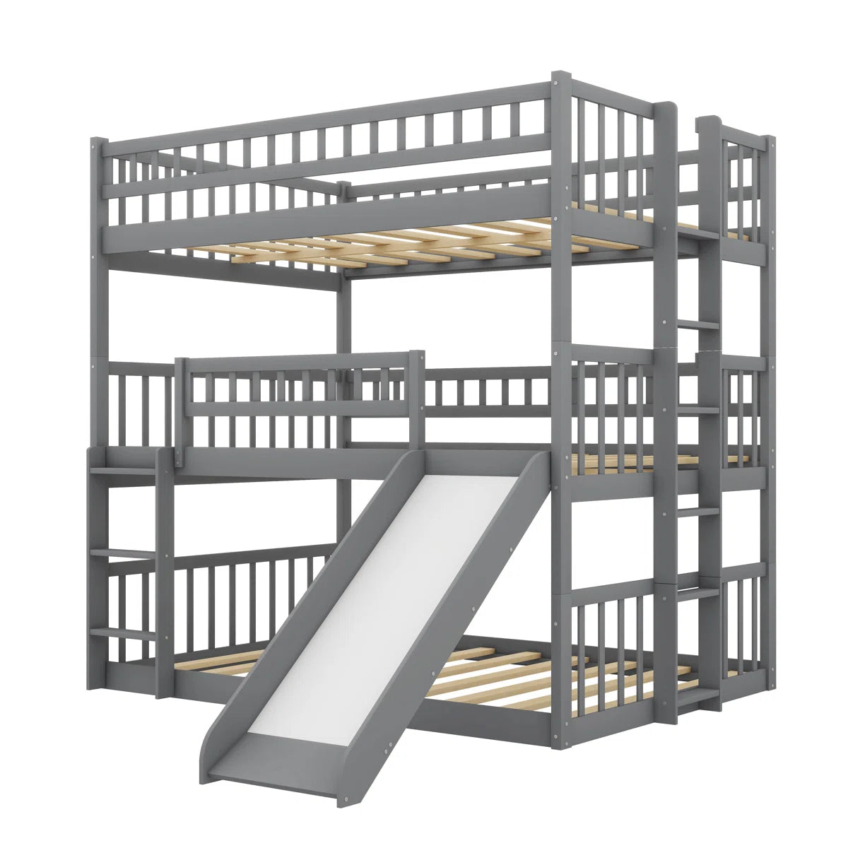 Furnishiaa Full-Over-Full-Over-Full Triple Bunk Bed