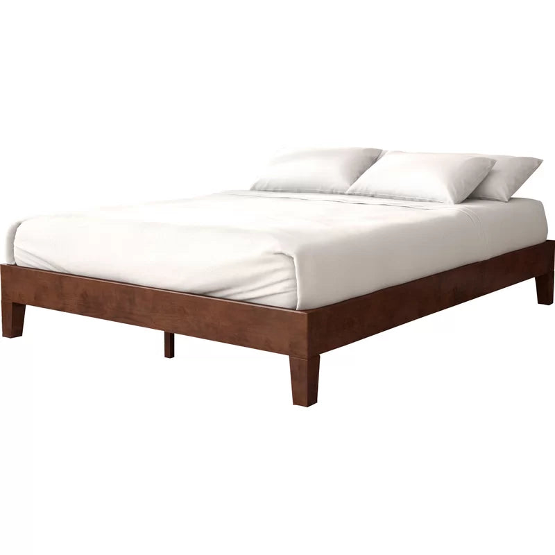Furnishiaa Solid Wood Low Profile Platform Bed