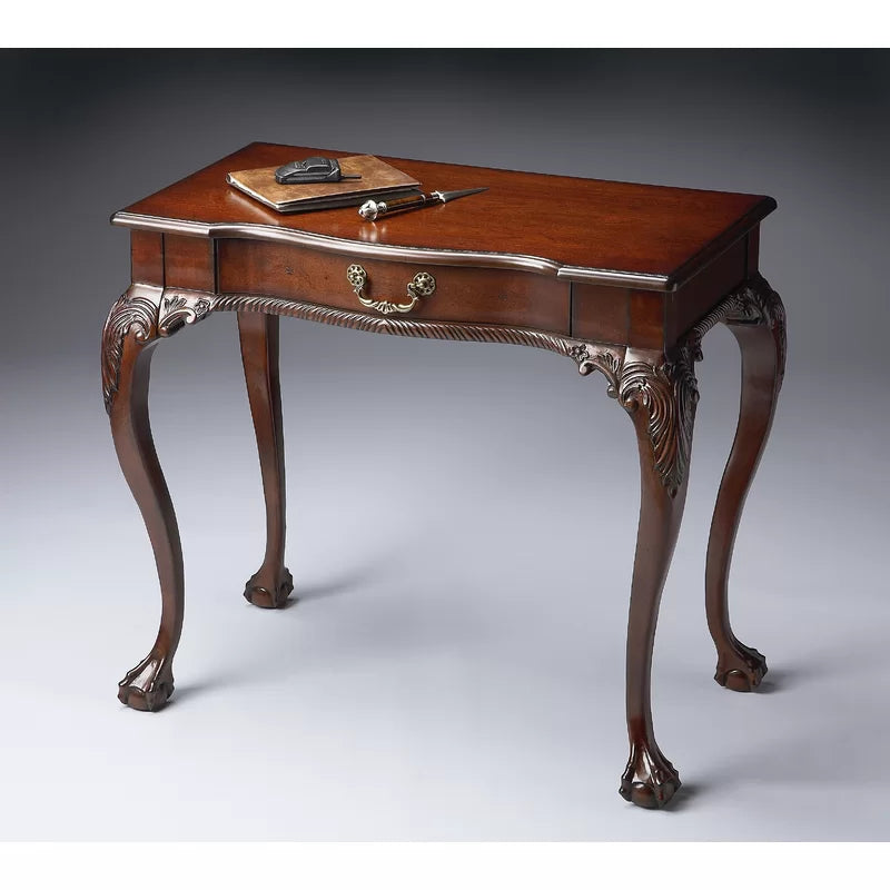 Solid Wood Carved Study Table Writing Desk for Home