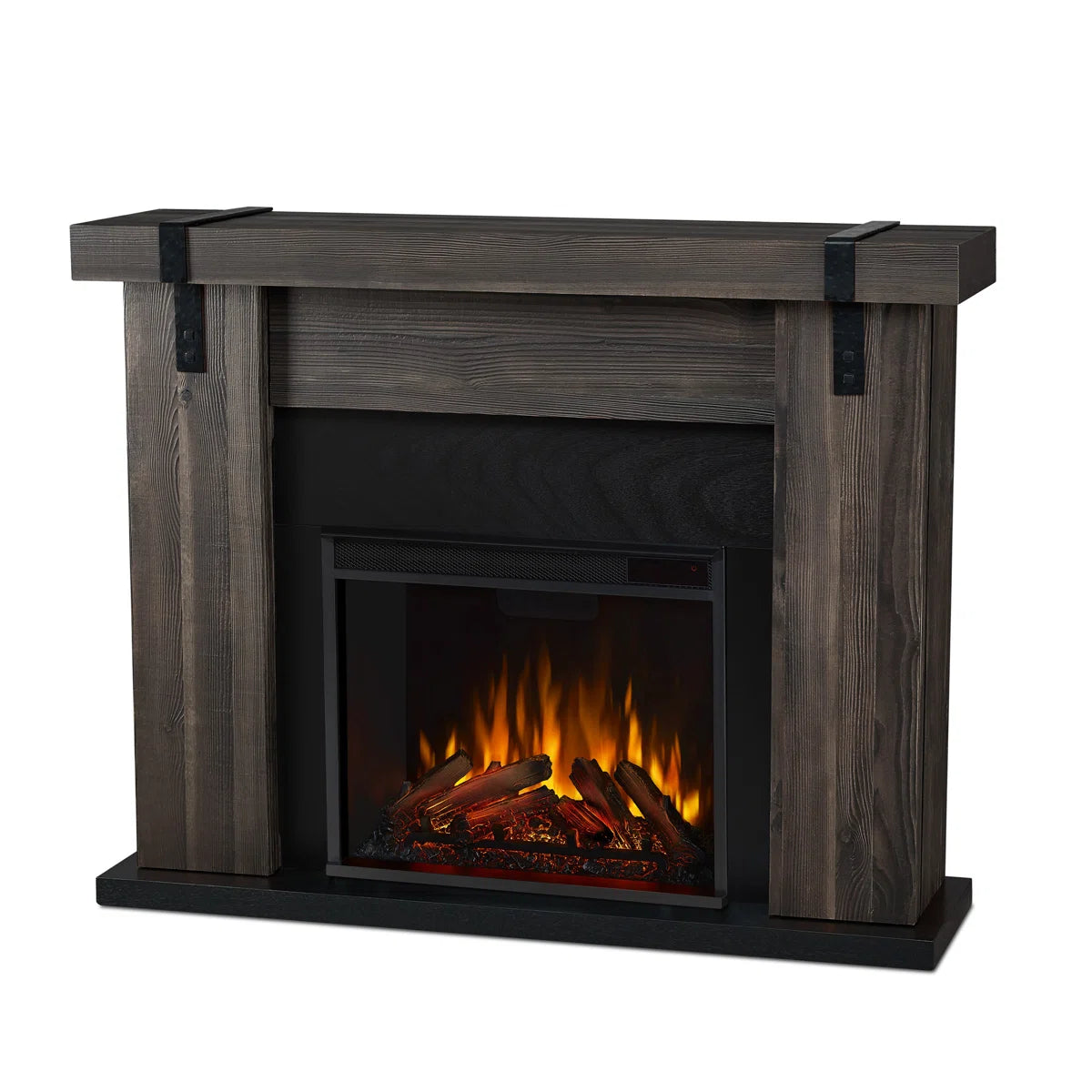 Solid Sheesham Wood Electric Fireplace – Rustic Charm & Modern Heating