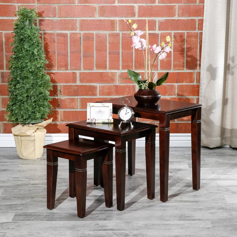 Modern Flair Nesting Table Set of 3 Stools for living Home