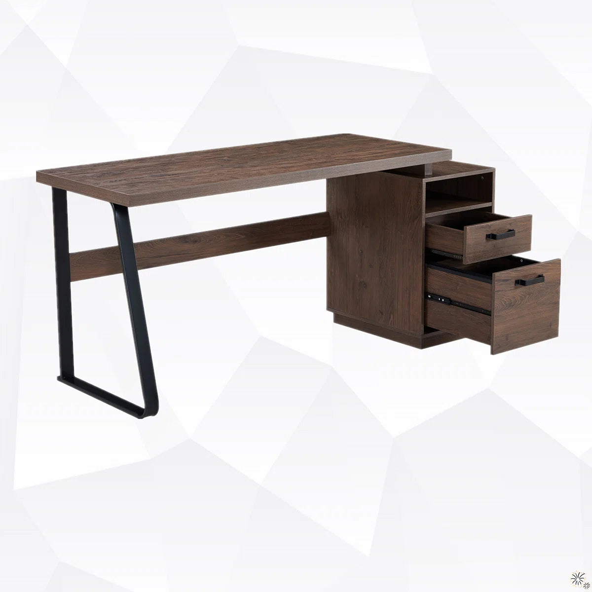 Furnishiaa Solid Sheesham Wood Computer Desk with Drawers