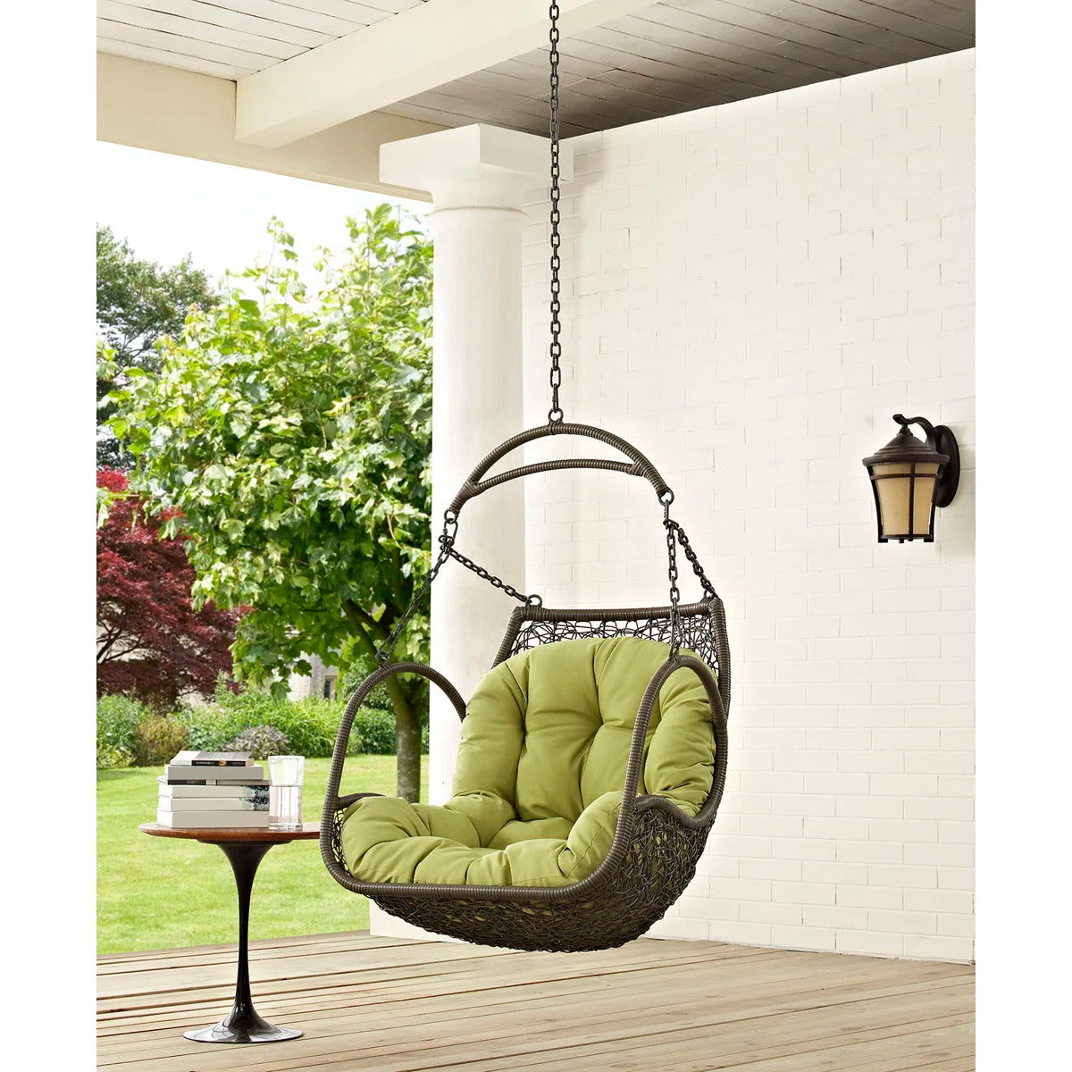Furnishiaa Synthetic Rattan Hanging Swing Chair