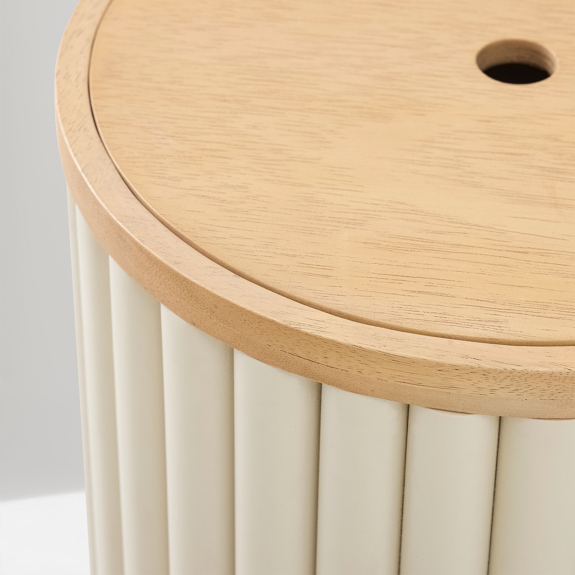 Furnishiaa Solid Sheesham Wood Storage Side Table – Blonde Finish