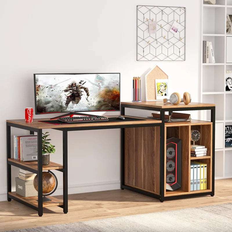 Furnishiaa Solid Wood Metal Study Table For Home & Office