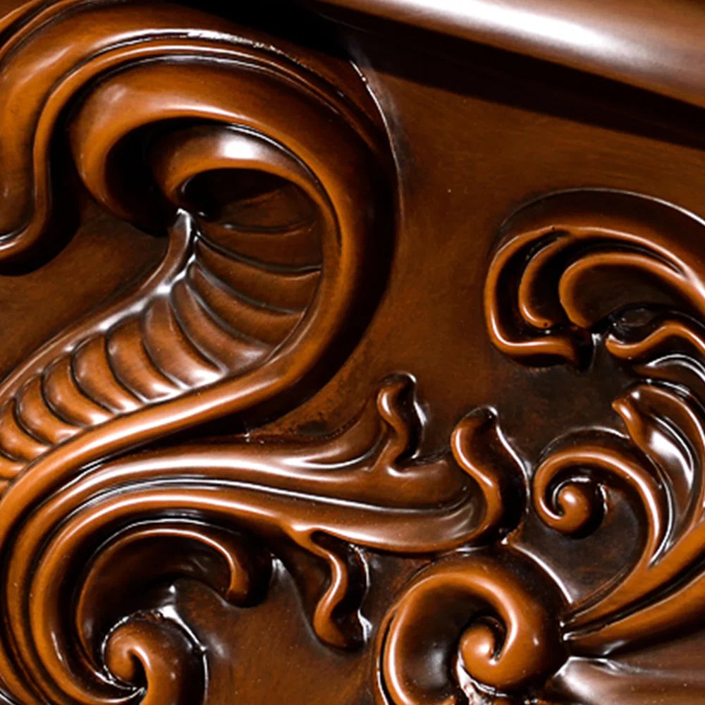 Furnishiaa Solid Sheesham Wood Electric Fireplace with Carved Mantel