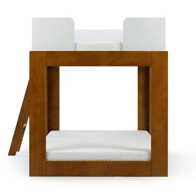 Furnishiaa Twin Over Twin Bunk Bed – Solid Sheesham Wood, Natural Finish