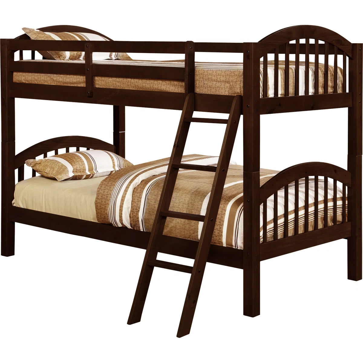 Furnishiaa Twin Over Twin Solid Sheesham Wood Bunk Bed