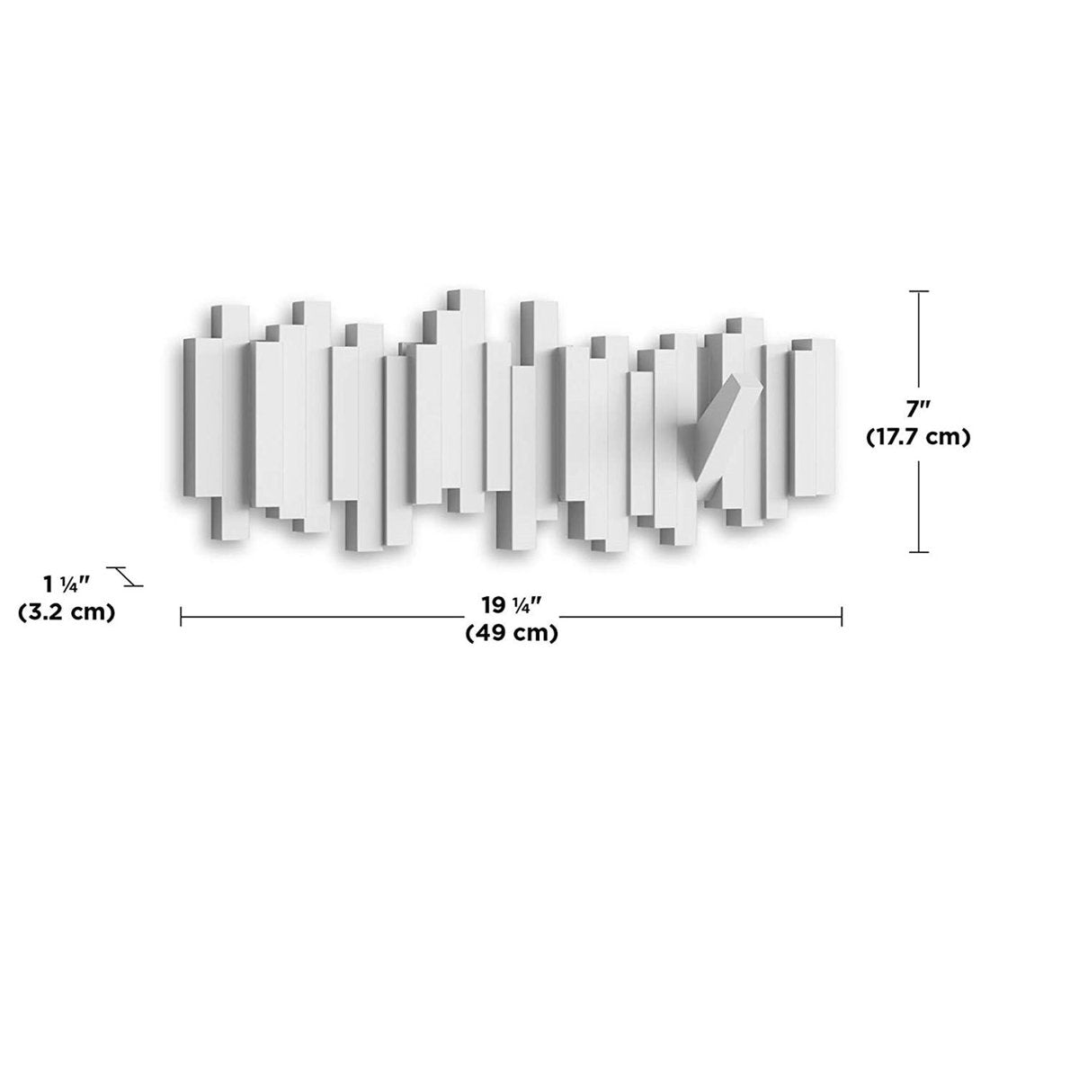Furnishiaa Modern Wall-Mounted Coat Rack with Foldable Hooks (5 Hooks)