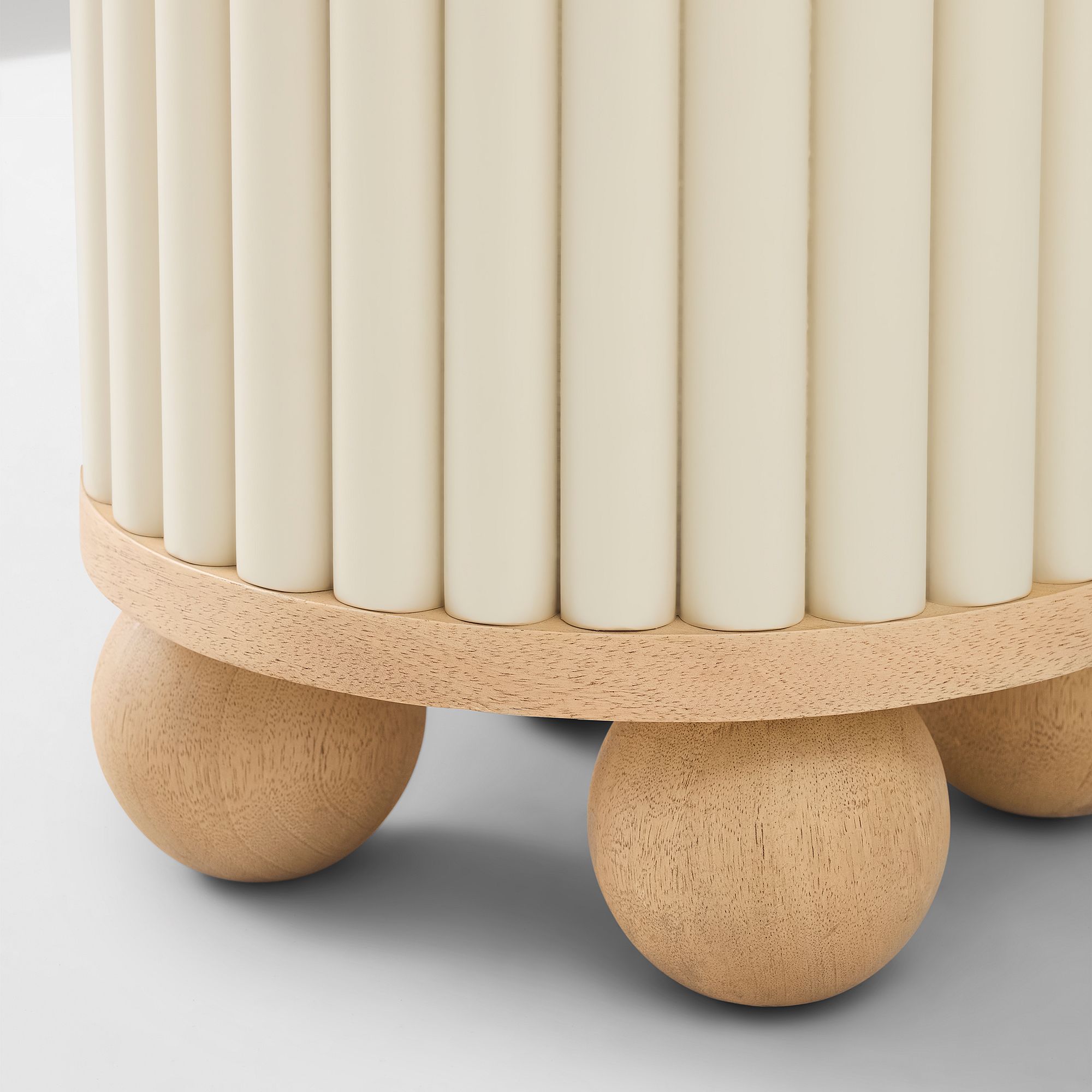 Furnishiaa Solid Sheesham Wood Storage Side Table – Blonde Finish