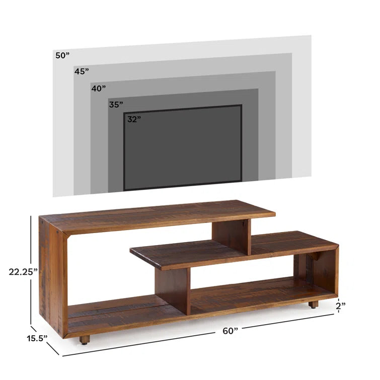 Furnishiaa Solid Sheesham Wood Rustic Modern Console & TV Stand