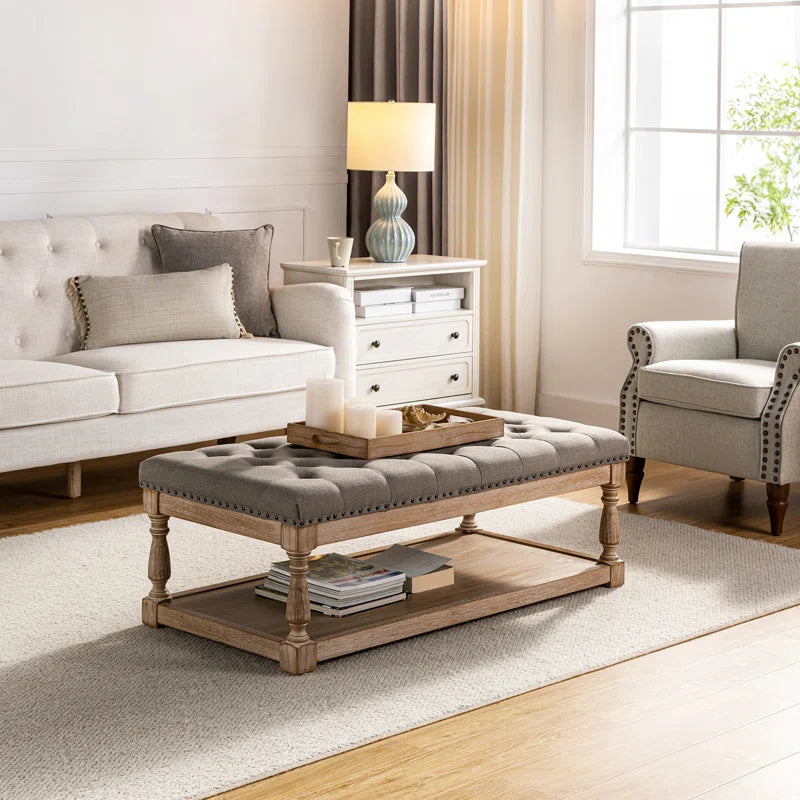 Furnishiaa Sheesham Wood Cocktail Storage Ottoman