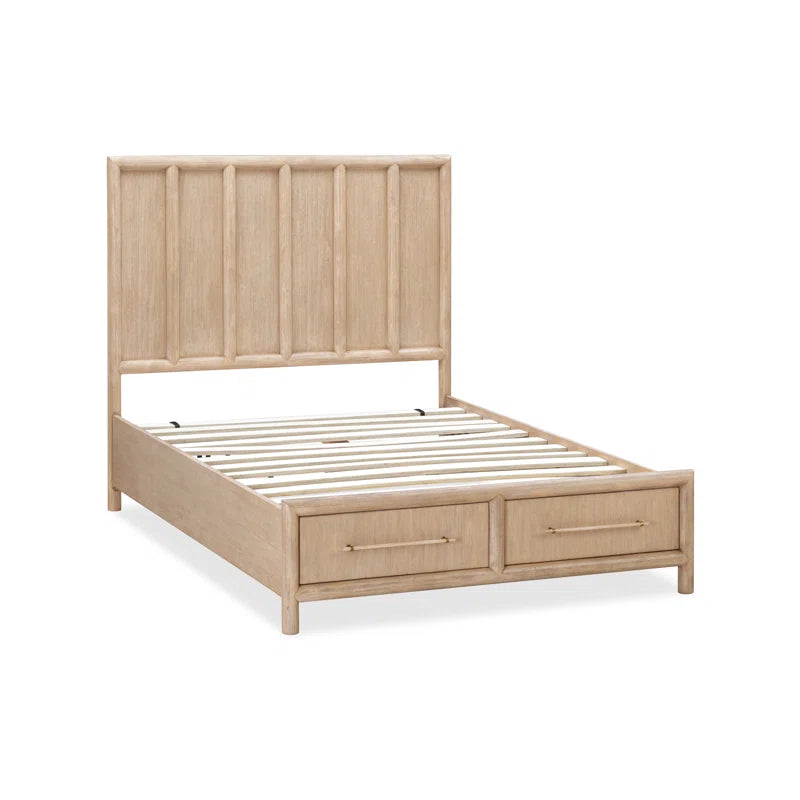 Furnishiaa Solid Sheesham Wood Platform Bed with Storage Drawers | Rustic Modern Bed Frame (Queen & King)