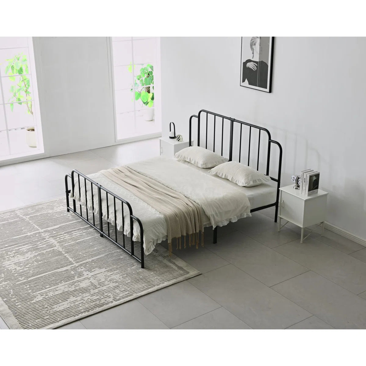 Furnishiaa Modern Metal Platform Bed – Queen & King Size
