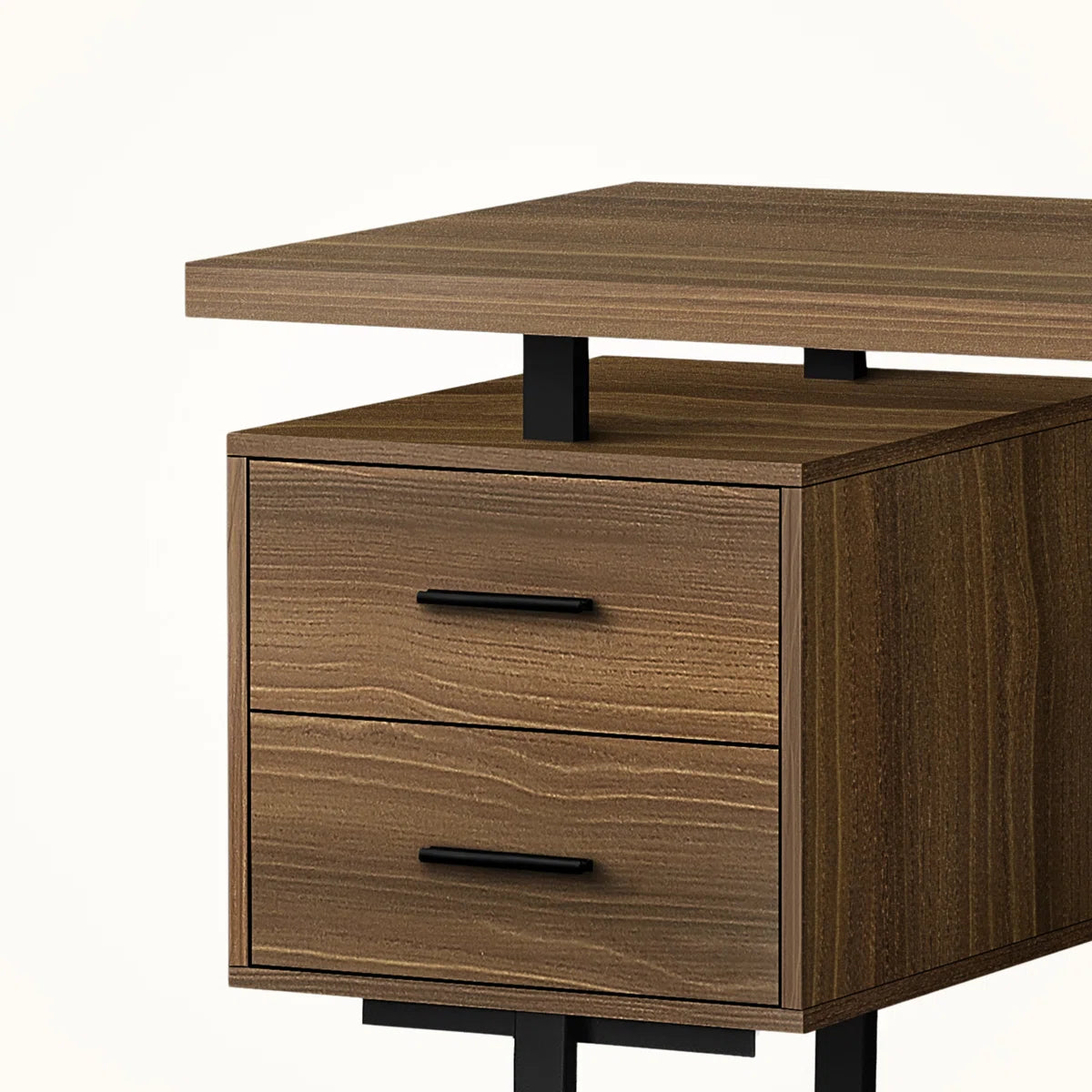 Furnishiaa Sheesham Wood Office Desk with Drawers – 60 Inch Walnut Finish