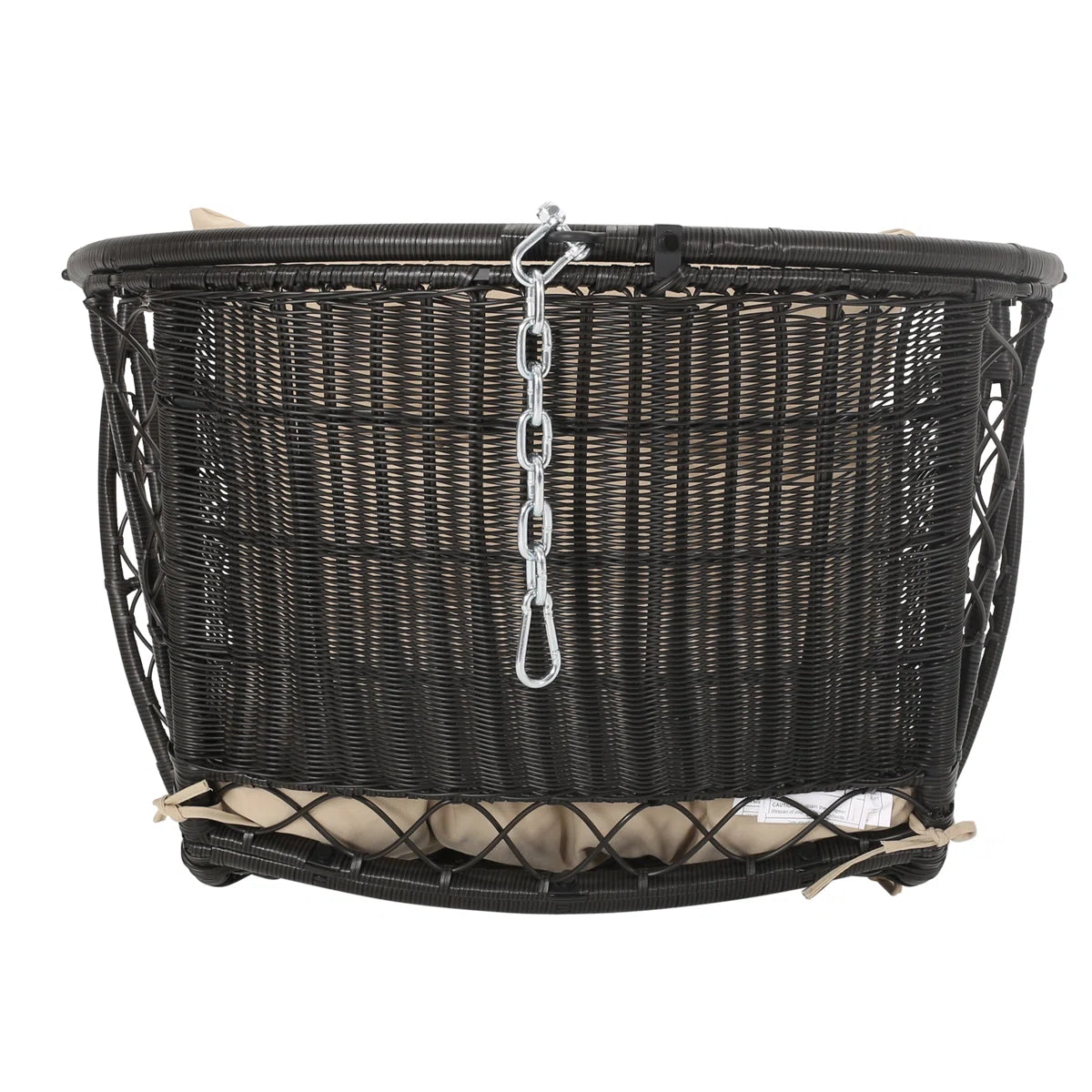 Furnishiaa Outdoor Hanging Basket Chair – Faux Rattan & Water-Resistant Cushions