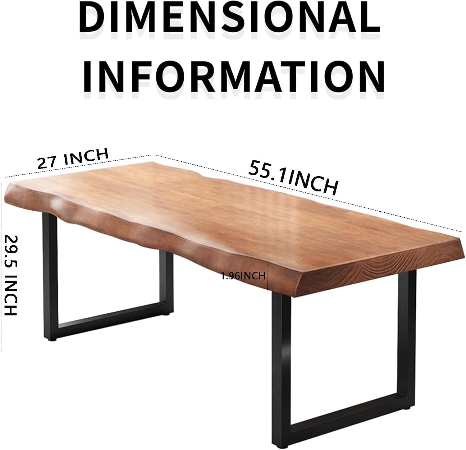 Furnishiaa Solid Wood Live Edge Dining Table