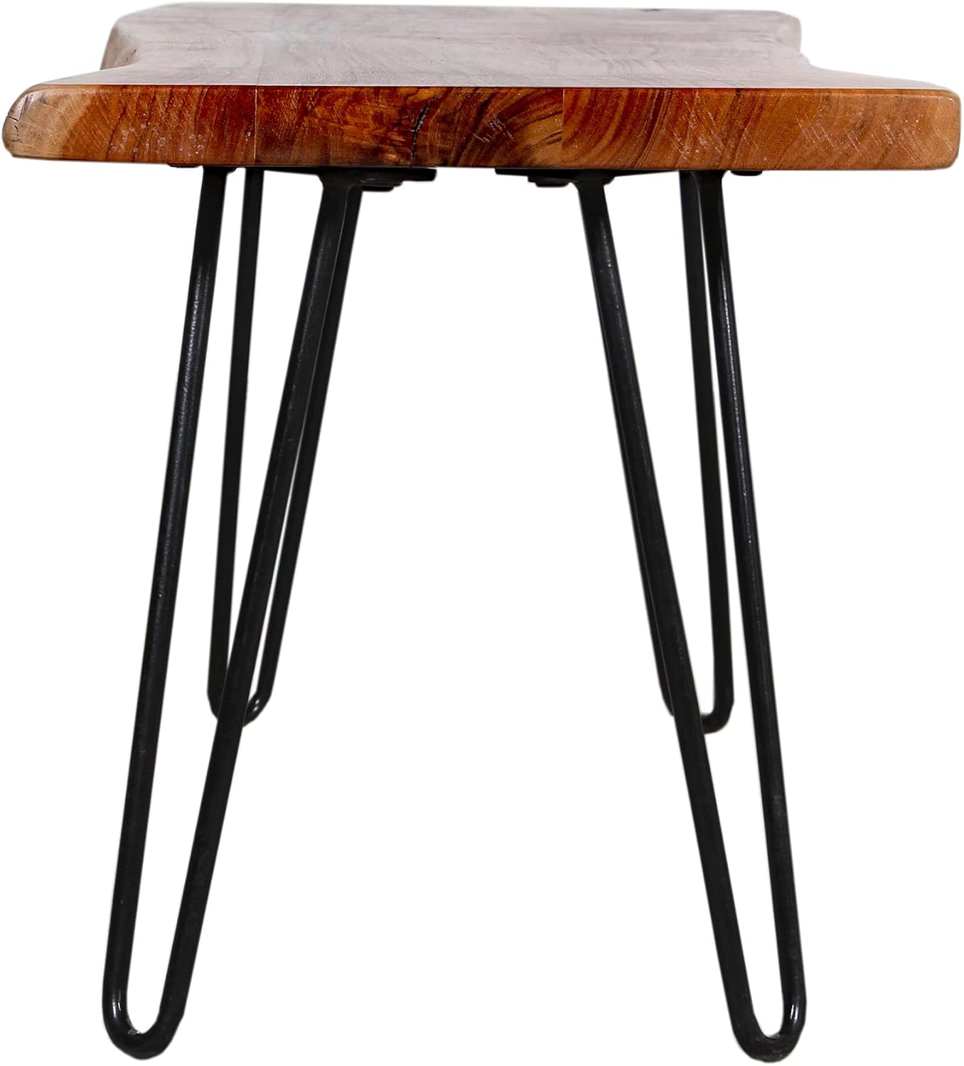 Furnishiaa Live Edge Solid Wood and Metal Hairpin Legs Table