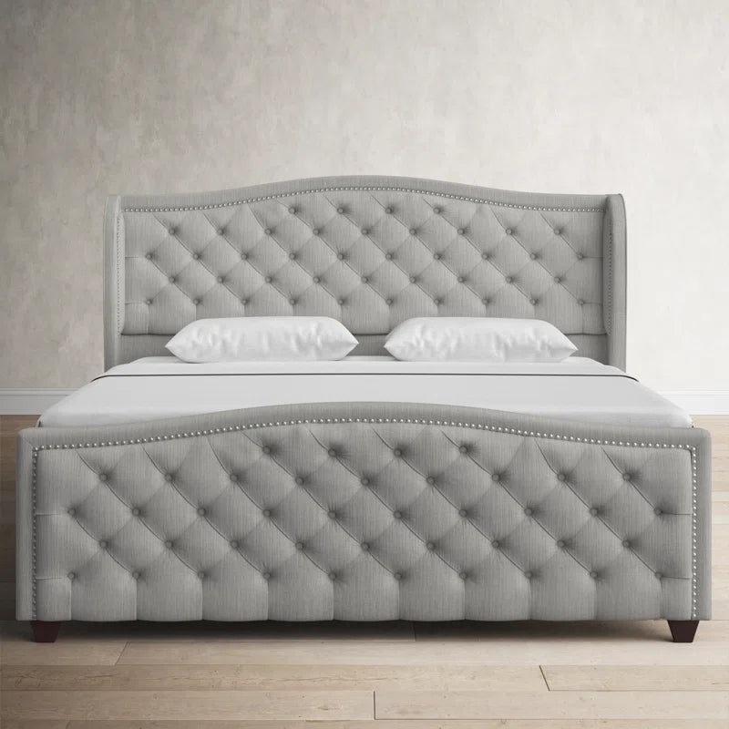 Wingback Modern Trendy Upholstered Bed