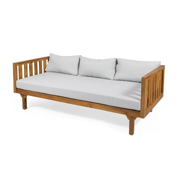 Furnishiaa Solid Wood Three Seater Natural Sofa For Living Room