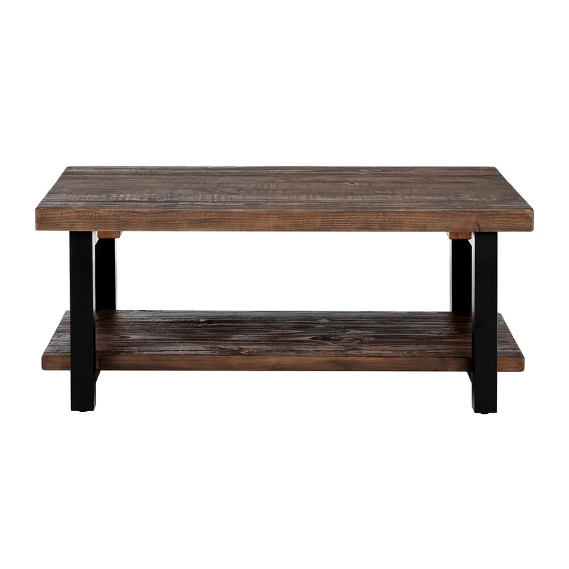 Solid Sheesham Wood And Metal Coffee Table For Home