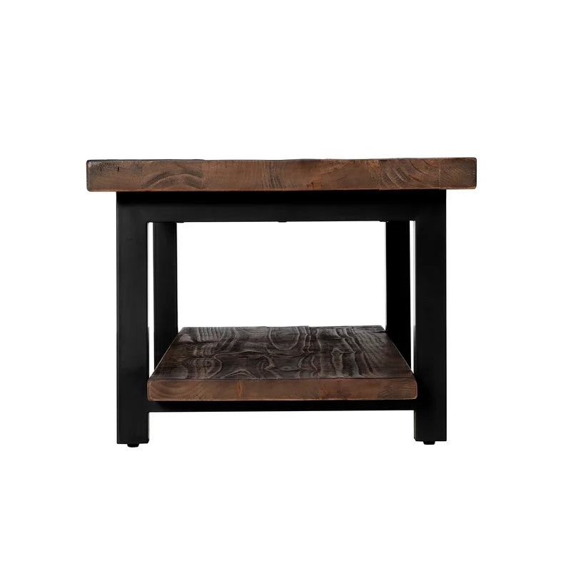 Solid Sheesham Wood And Metal Coffee Table For Home