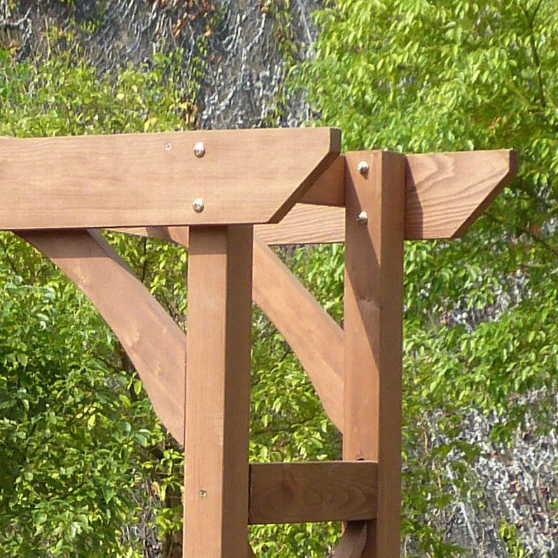 Furnishiaa Solid Sheesham Wood Garden Arbor – Natural Finish with Climbing Plant Support