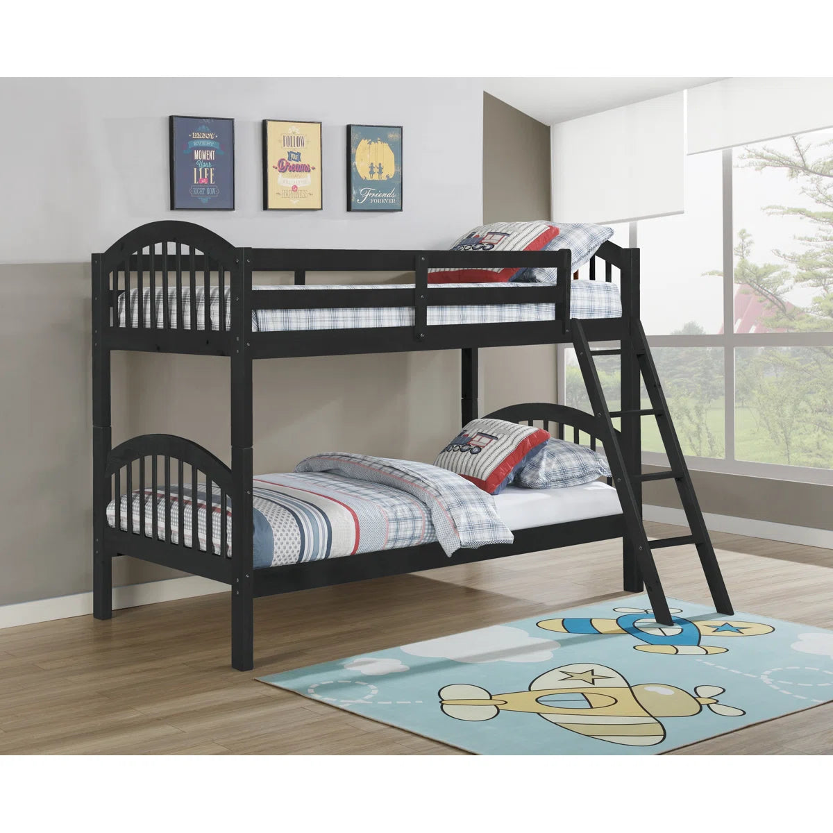 Furnishiaa Twin Over Twin Solid Sheesham Wood Bunk Bed
