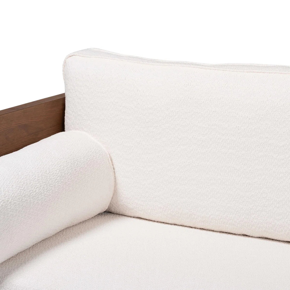 Furnishiaa Mid-Century Modern Boucle Fabric 2 Seater Sofa