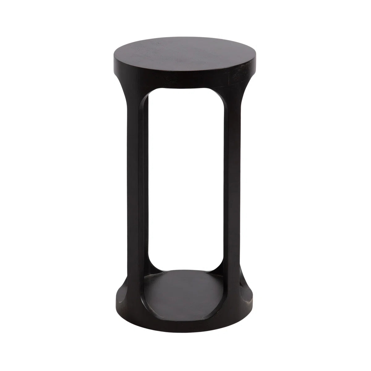 Furnishiaa Solid Sheesham Wood Round End Table with Slatted Base