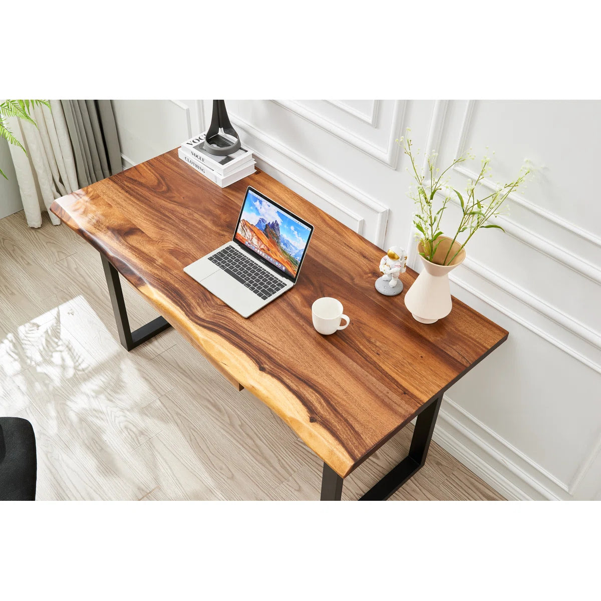 Furnishiaa Handcrafted Live-Edge Office Desk