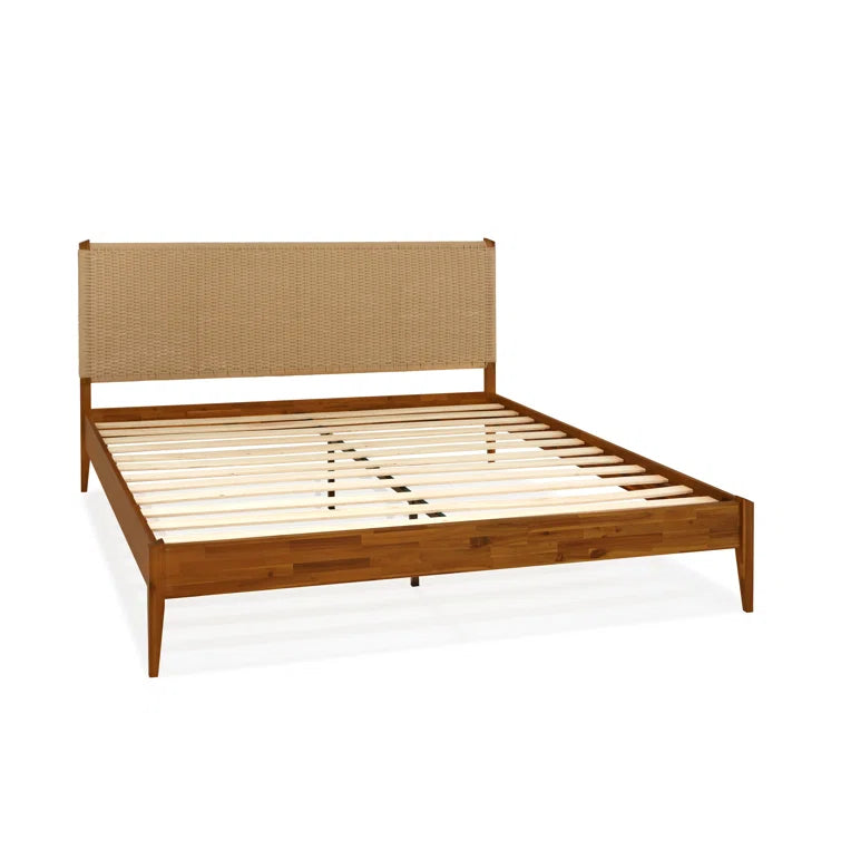 Furnishiaa Handmade Paper Cord Headboard Bed