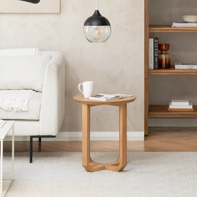 Furnishiaa Solid Wood End Table
