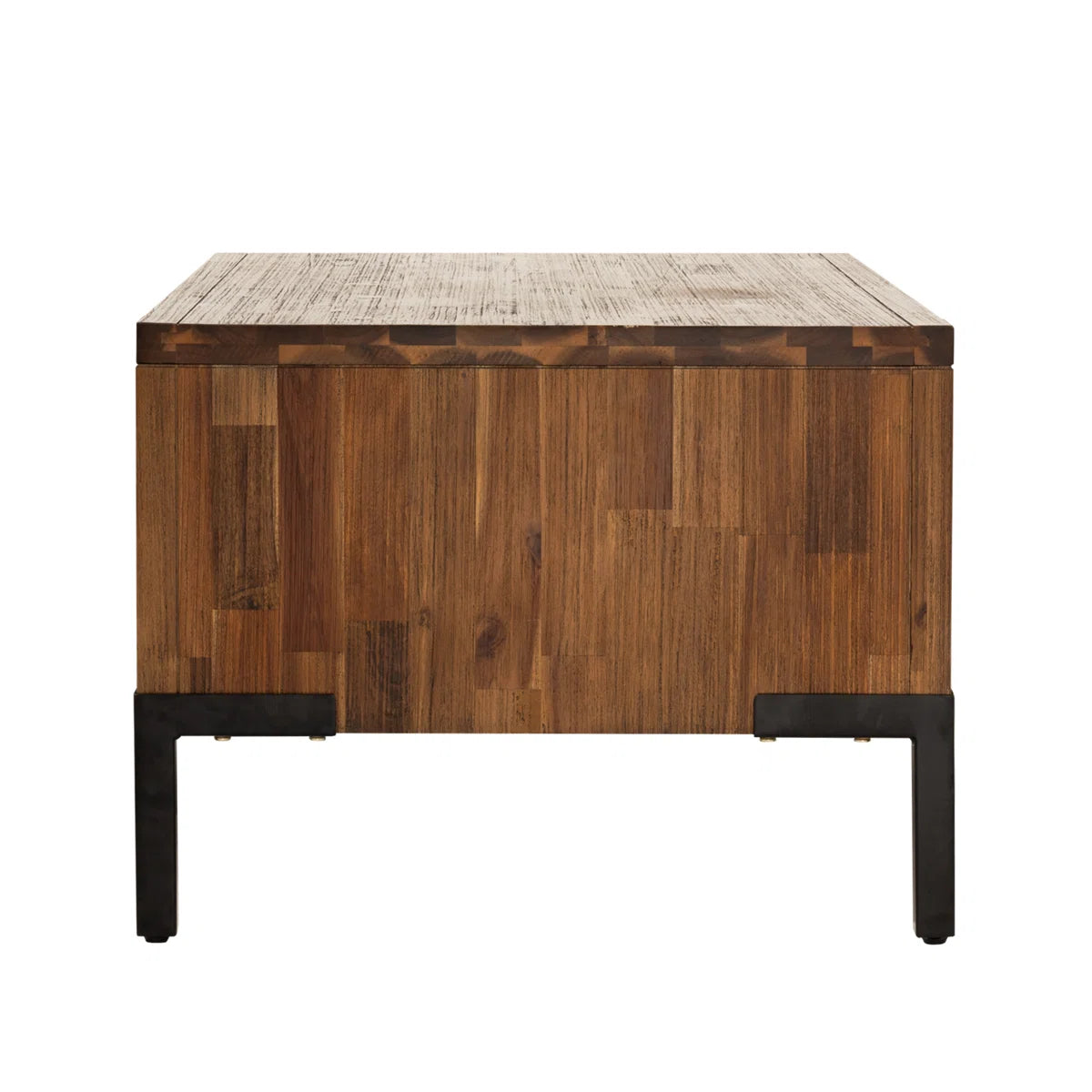Furnishiaa Solid Sheesham Wood Coffee Table – Rustic Industrial Design
