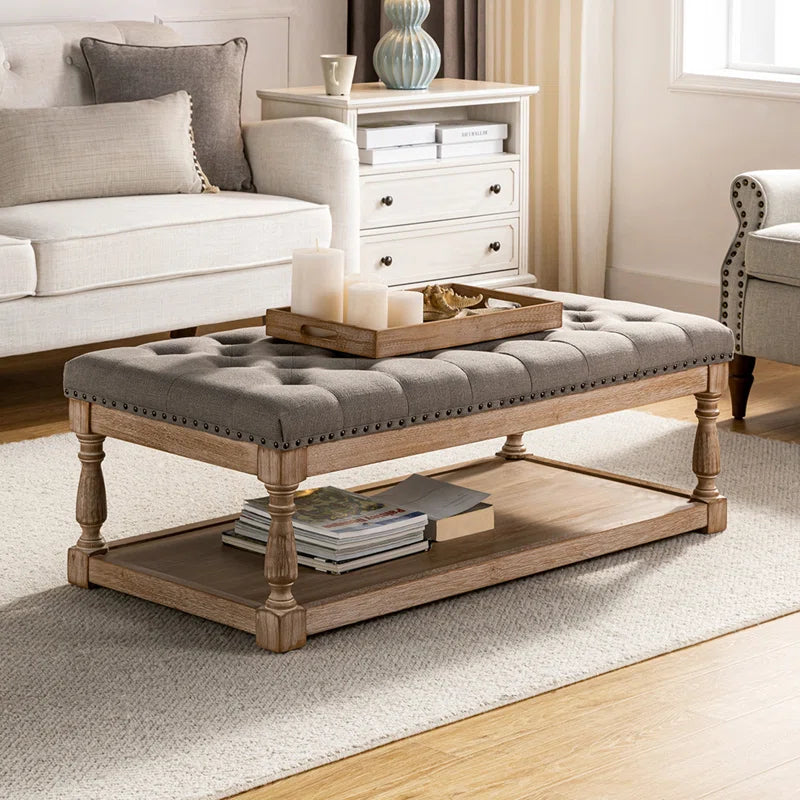 Furnishiaa Sheesham Wood Cocktail Storage Ottoman