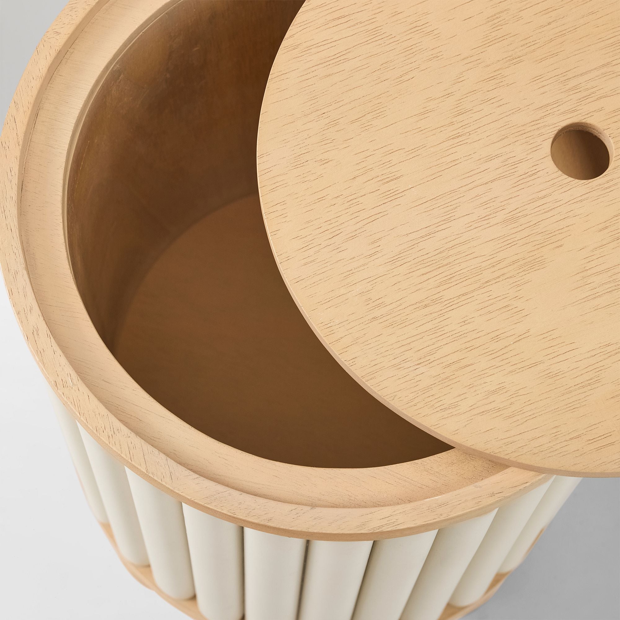 Furnishiaa Solid Sheesham Wood Storage Side Table – Blonde Finish