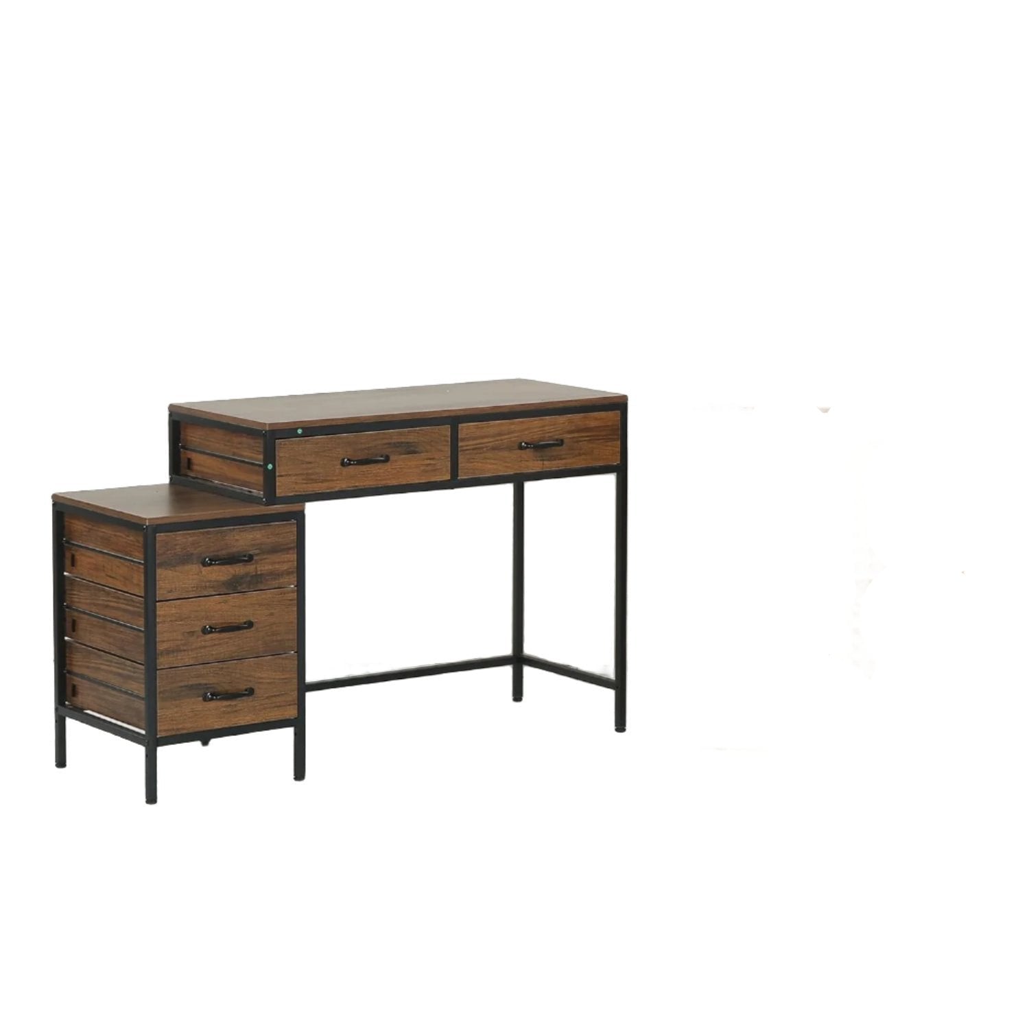 Furnishiaa Solid Wood Computer Desk with 5 Drawers