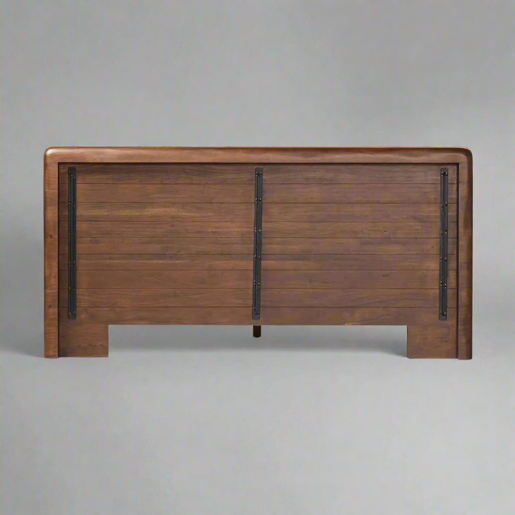 Furnishiaa Rustic Brown Acacia Bed: Perfect for Homes, Hotels, and Airbnbs