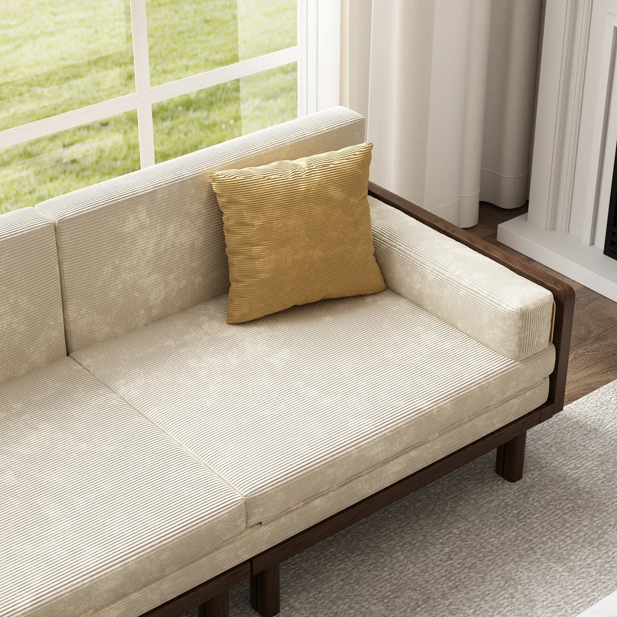 Furnishiaa Convertible Solid Sheesham Wood Sofa Bed