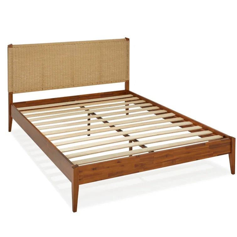 Furnishiaa Handmade Paper Cord Headboard Bed