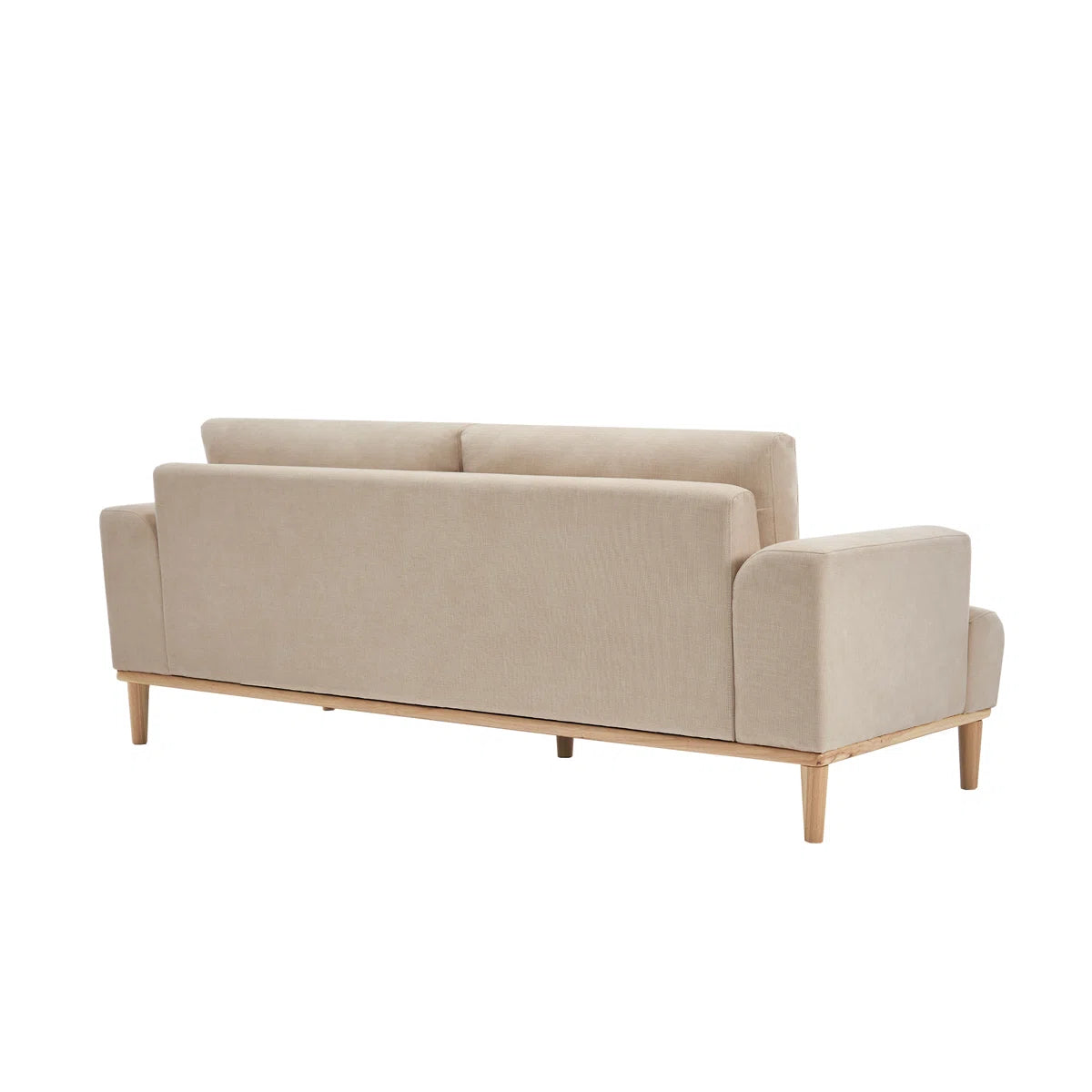 Furnishiaa Upholstered Standard 3-Seater Sofa with Solid Wood Legs