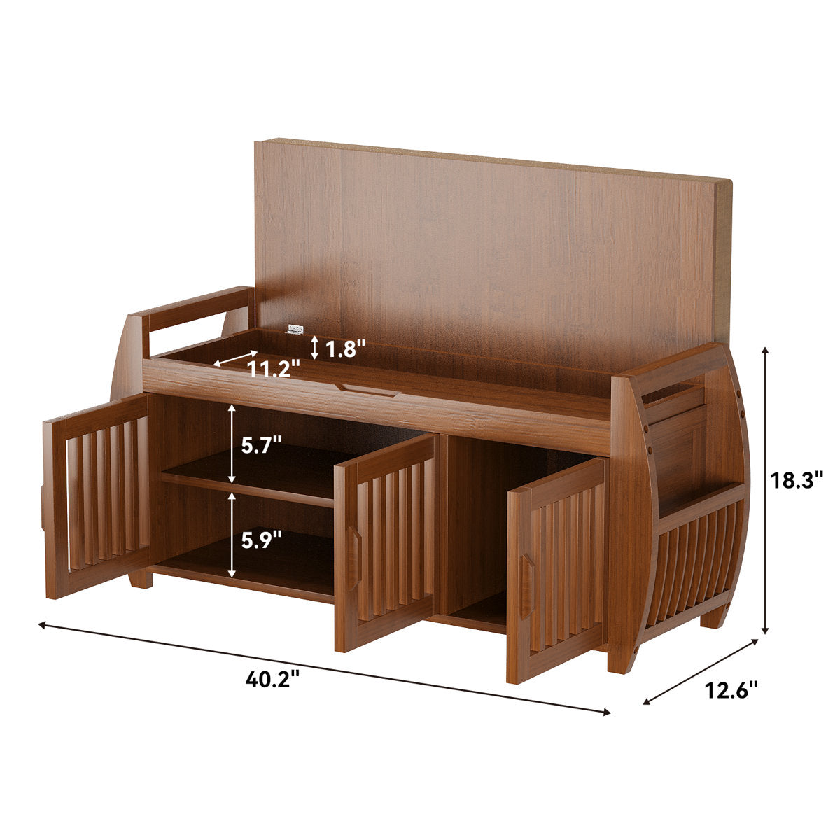 Furnishiaa Entryway Shoe Bench with 7-Pair Storage