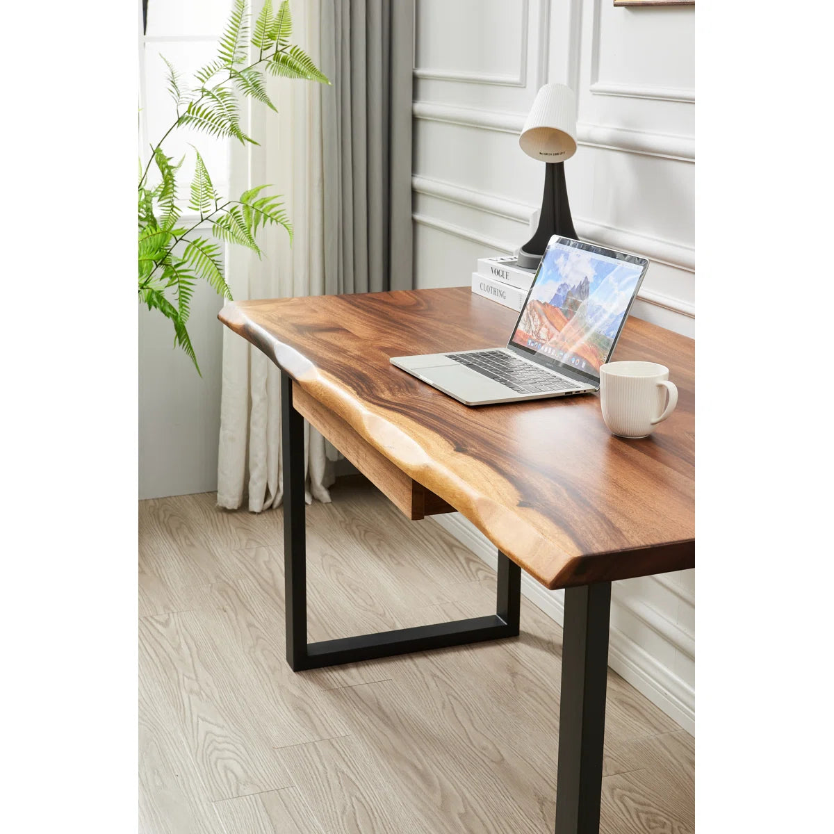 Furnishiaa Handcrafted Live-Edge Office Desk