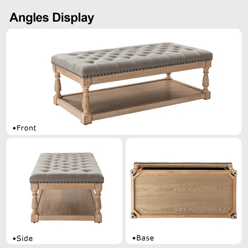 Furnishiaa Sheesham Wood Cocktail Storage Ottoman