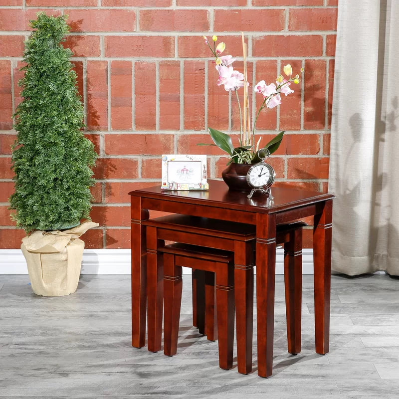 Modern Flair Nesting Table Set of 3 Stools for living Home