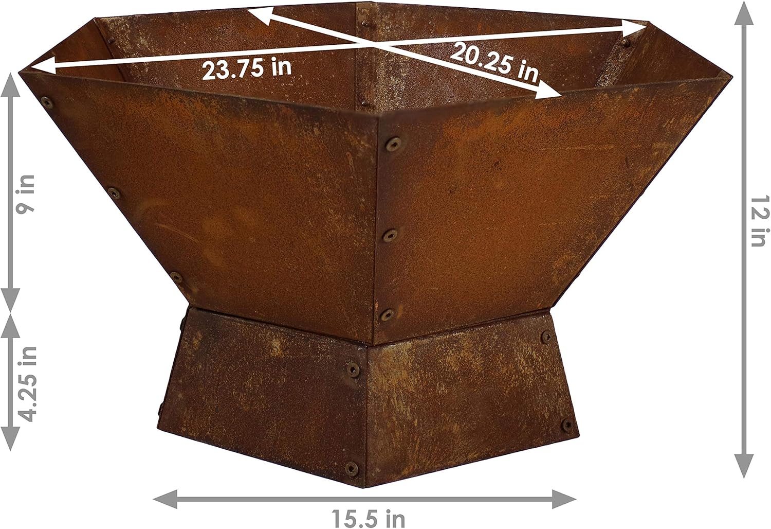 Furnishiaa Rustic 23-Inch Steel Raised Outdoor Fire Pit